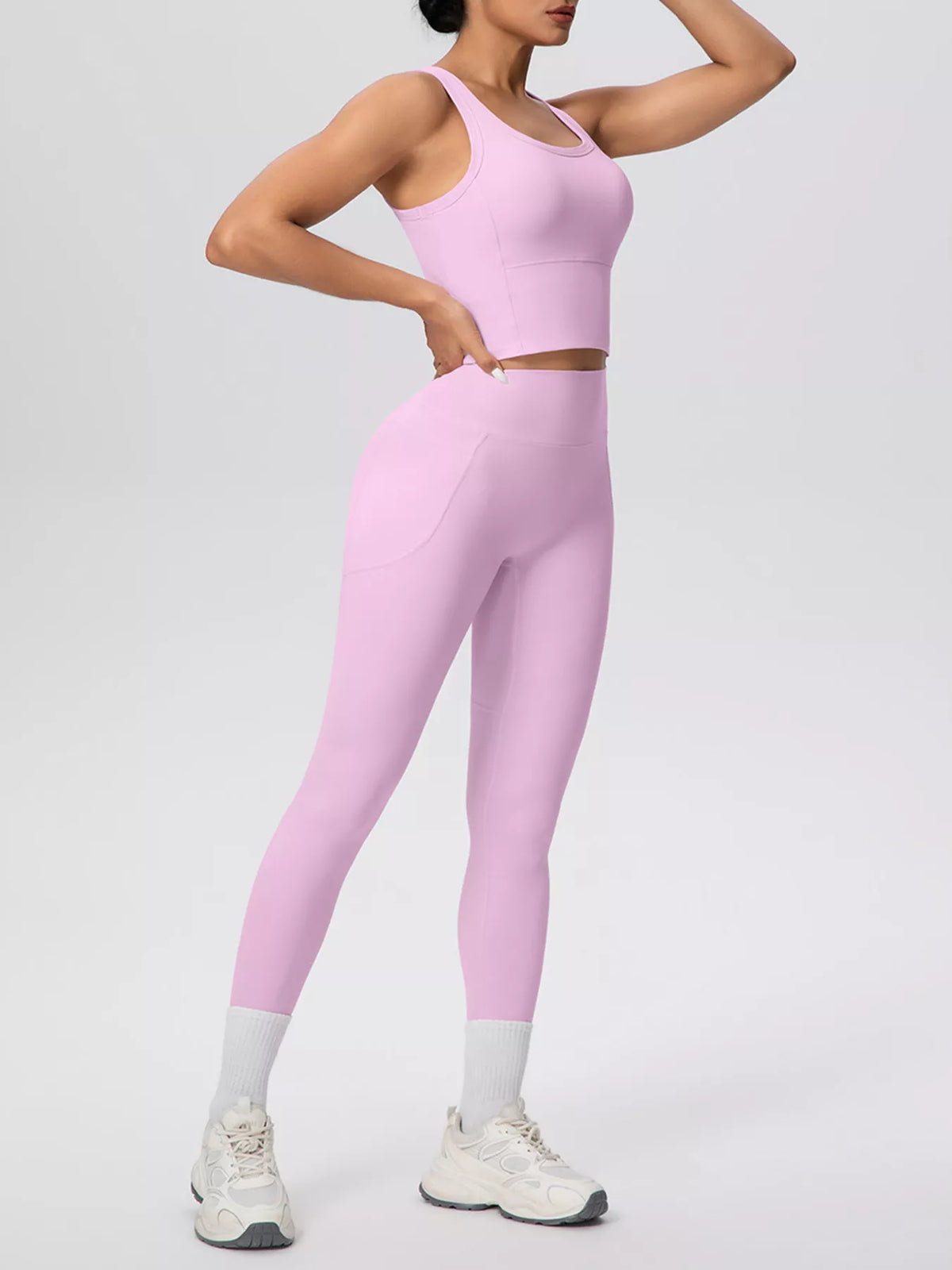 Scoop-Neck Tank & High-Waisted Leggings Set