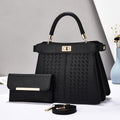 Premium 2-in-1 PU Leather Bucket Bag Set - Crossbody & Handbag with Multiple Compartments