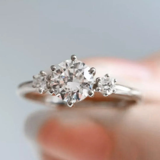 Another view: 925 Sterling Silver Moissanite Ring