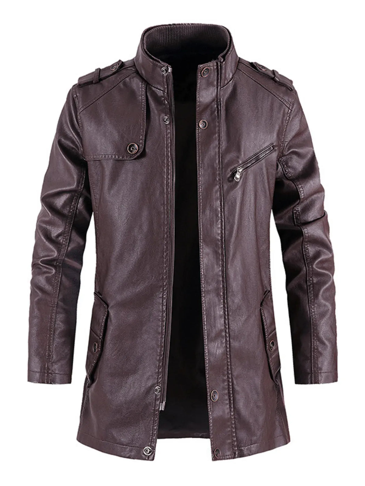 Men's Zip-Up Leather-Look Jacket — photo 13