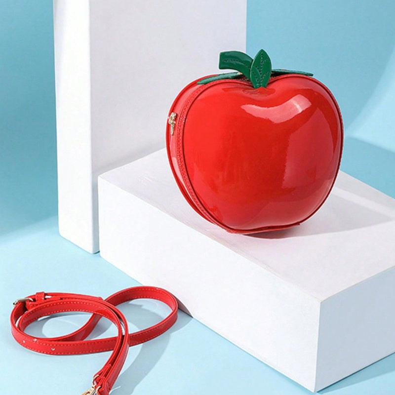 Apple-Shaped Crossbody Bag