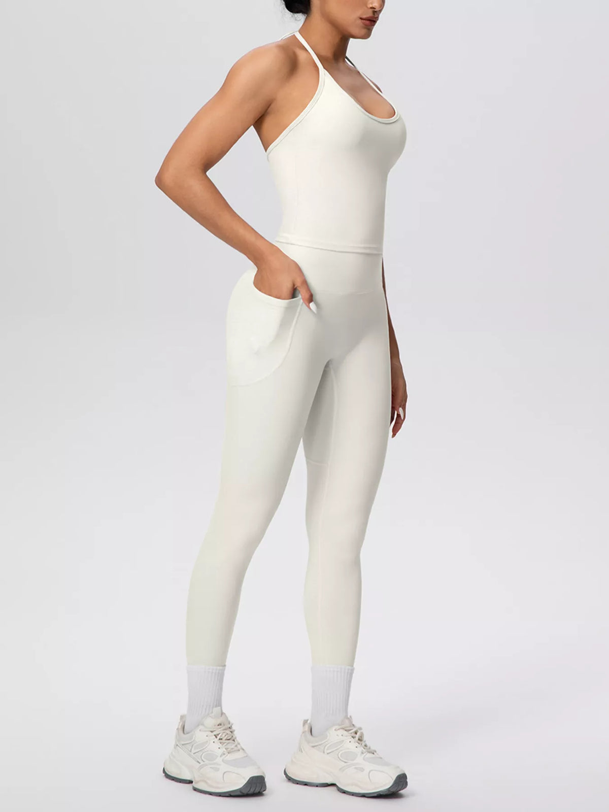 Halter Cami & High-Waisted Leggings Set