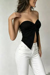 Women's black twisted tube top