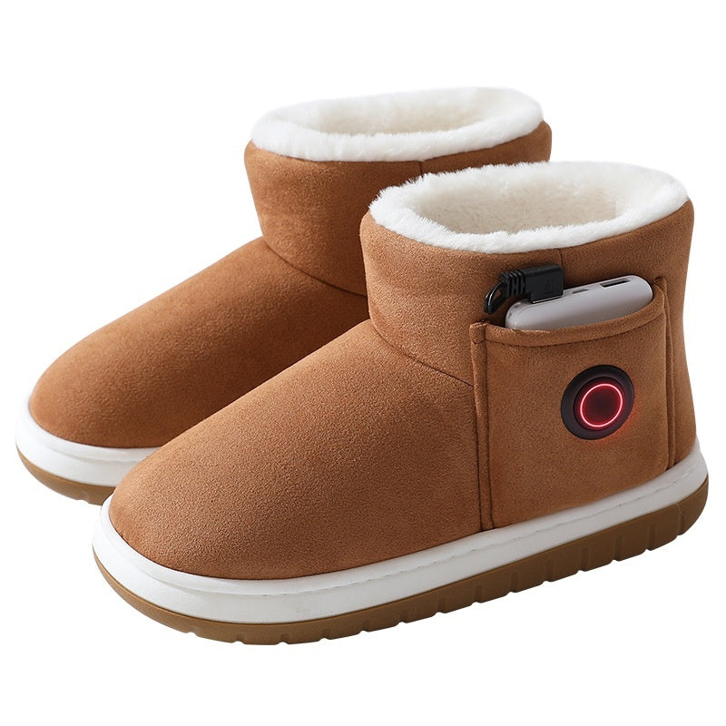 Rechargeable Electric Heated Slippers - USB Foot Warmer Shoes for Winter Home Use