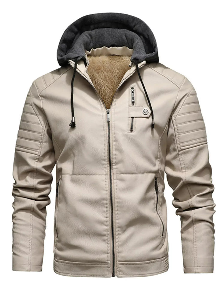 Men's Hooded Zip-Up Winter Jacket with Pockets