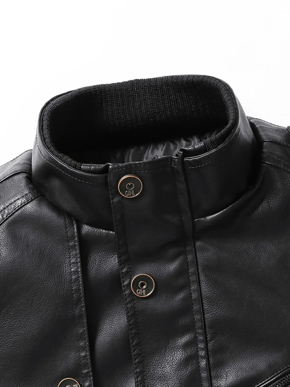 Men's Zip-Up Leather-Look Jacket — photo 3
