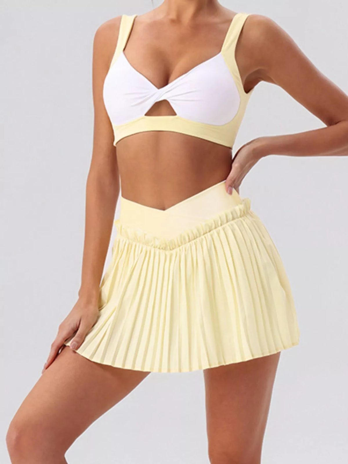Pleated Skirt & Sleeveless Active Set