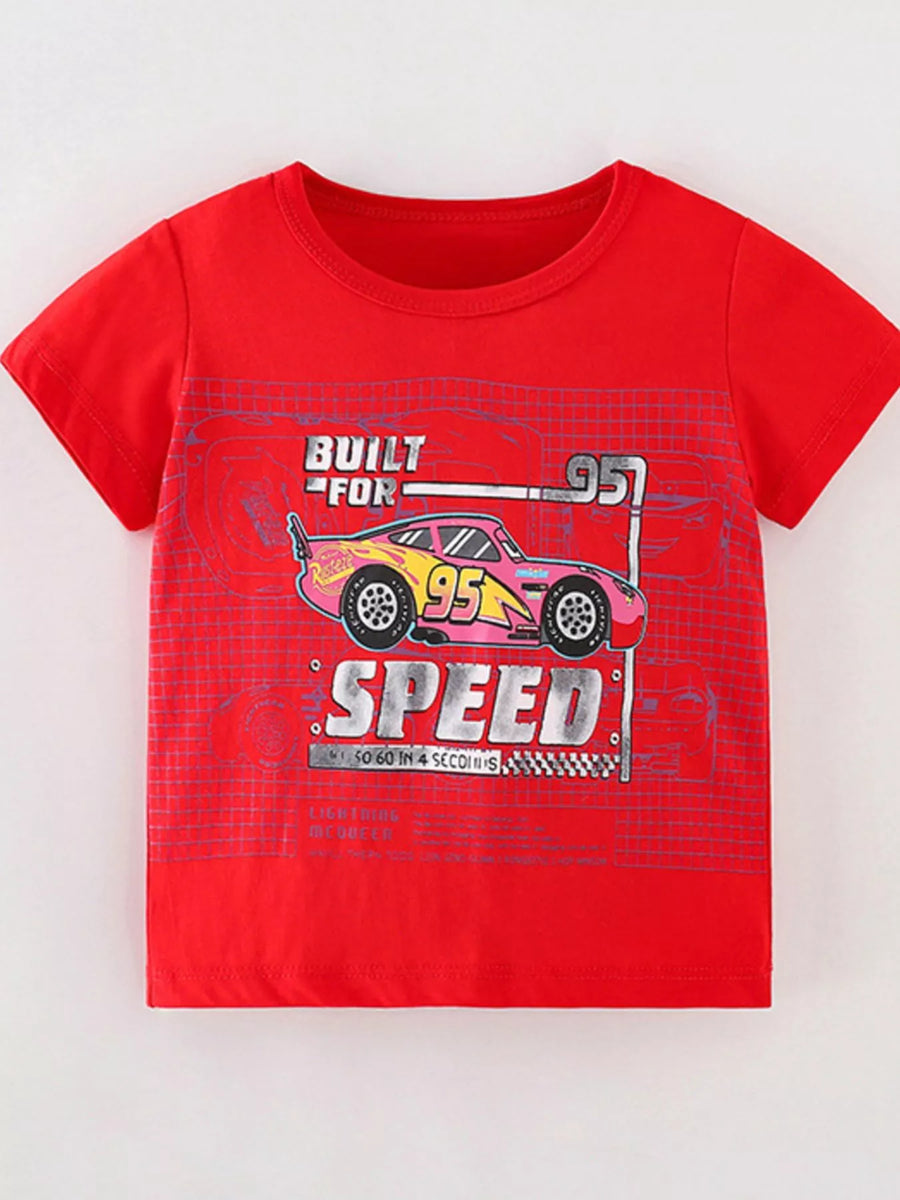 Kids' Red Graphic Cotton-Blend T-Shirt