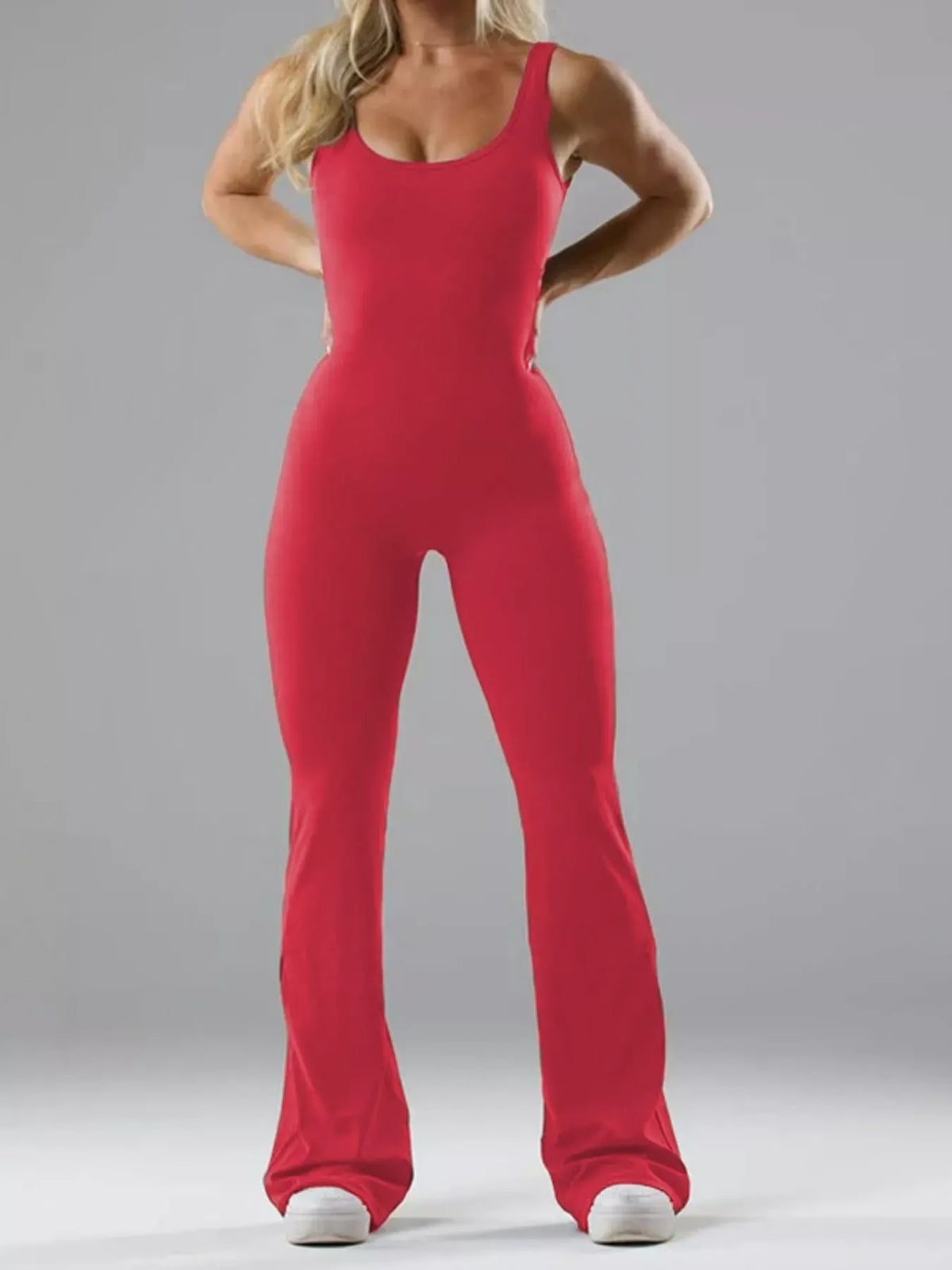 Seamless Scoop-Neck Flared Active Jumpsuit — photo 13