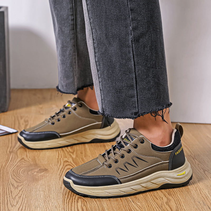 Men's Waterproof Thick-Sole Sneakers | Casual Lace-Up Shoes for Men
