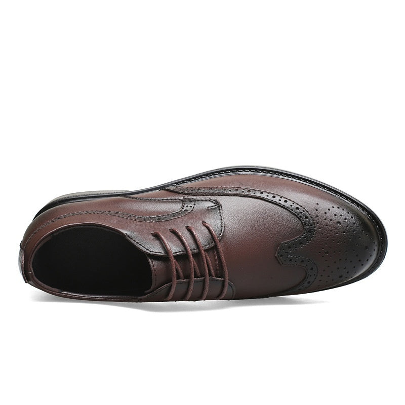 Men's Invisible Height Increasing Leather Shoes | Business Formal Elevator Shoes 6cm 8cm Lift