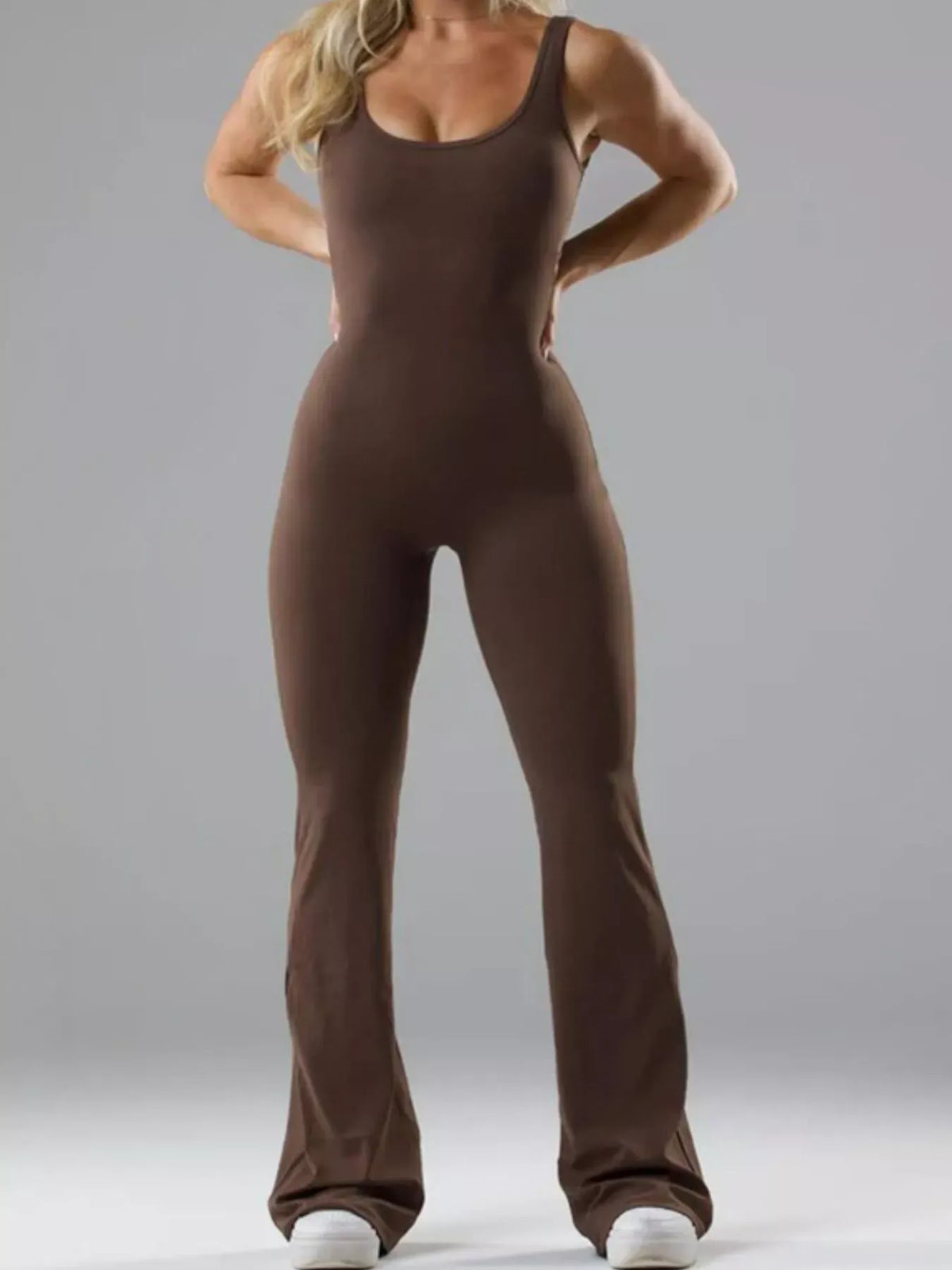 Seamless Scoop-Neck Flared Active Jumpsuit — photo 10