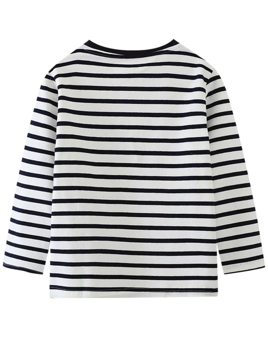 Another view: Kids' Guinea Pig Explorer Striped T-Shirt – Black