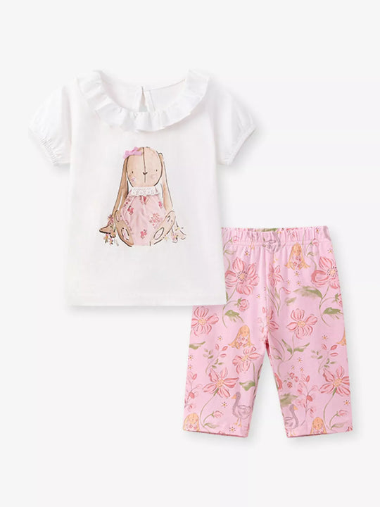 Another view: Kids' Bunny Tee & Shorts Set — White