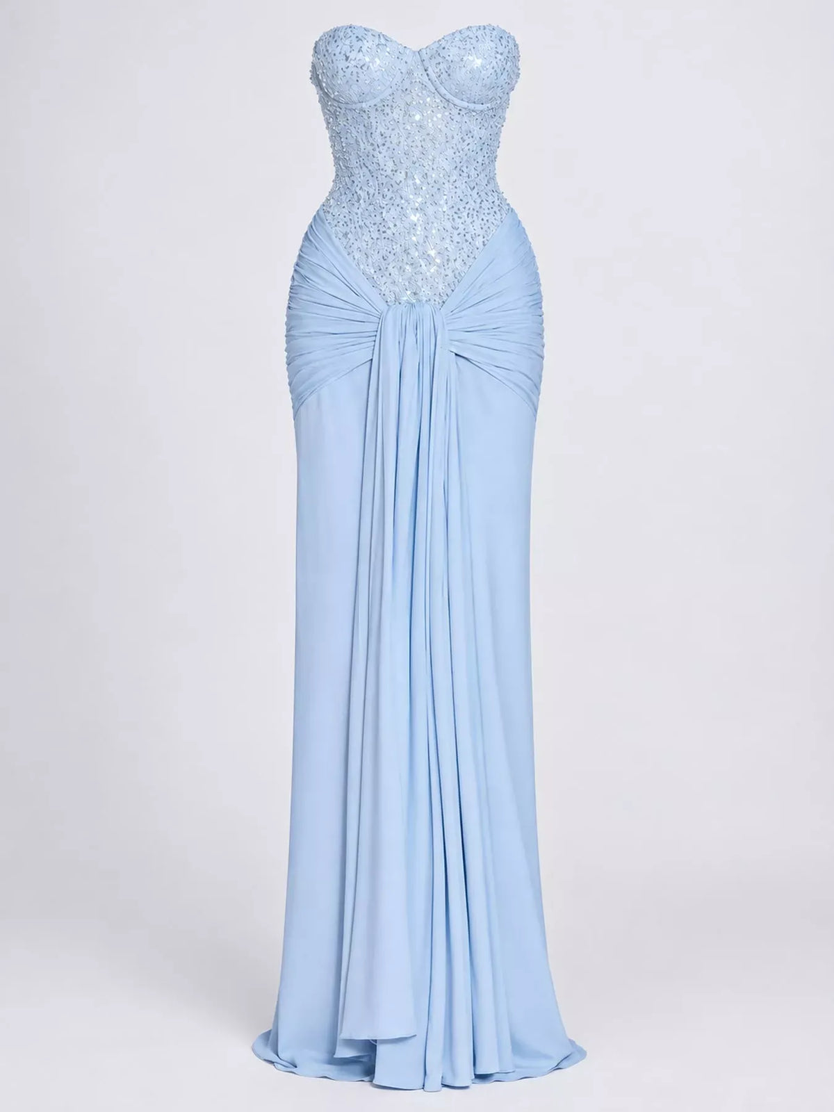 Women's Strapless Sequin Corset Maxi Dress — photo 15