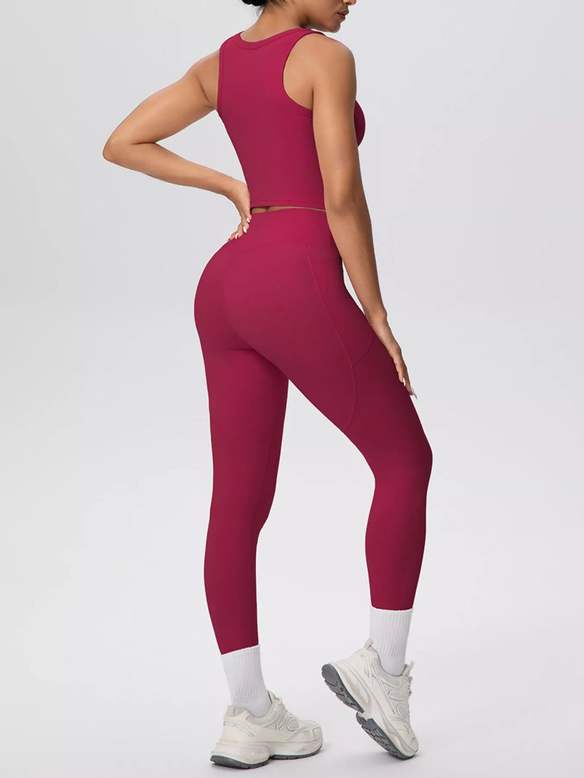 Scoop-Neck Tank & High-Waisted Leggings Set