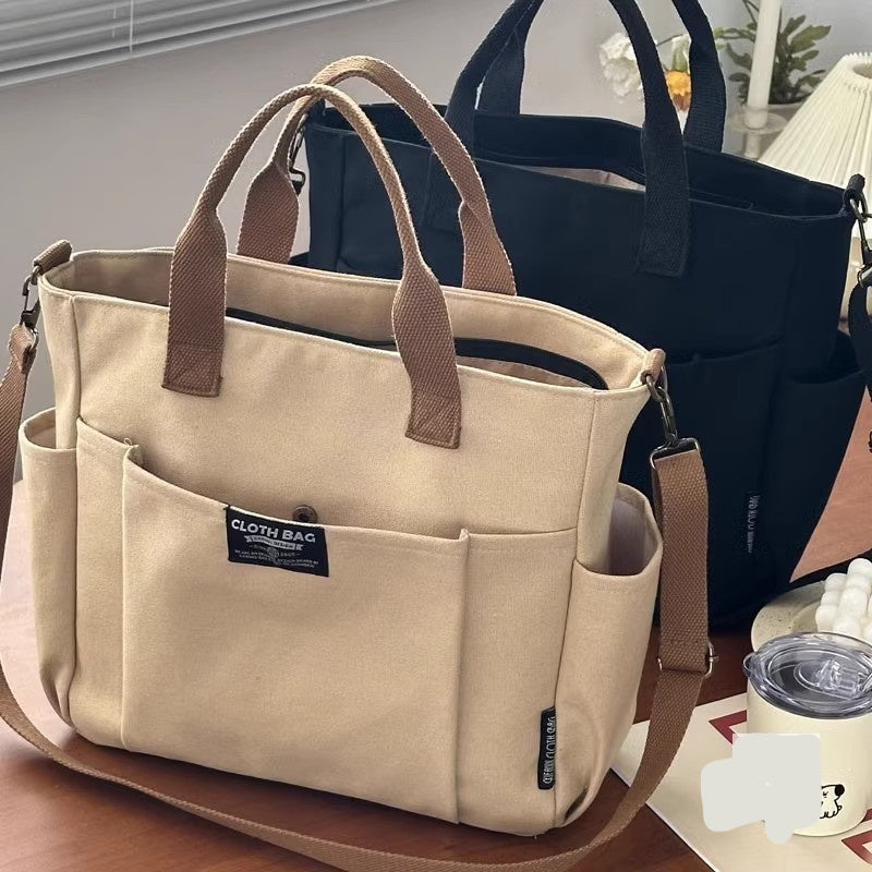 Premium Canvas Tote Bag - Large Capacity Crossbody Shoulder Bag for Women