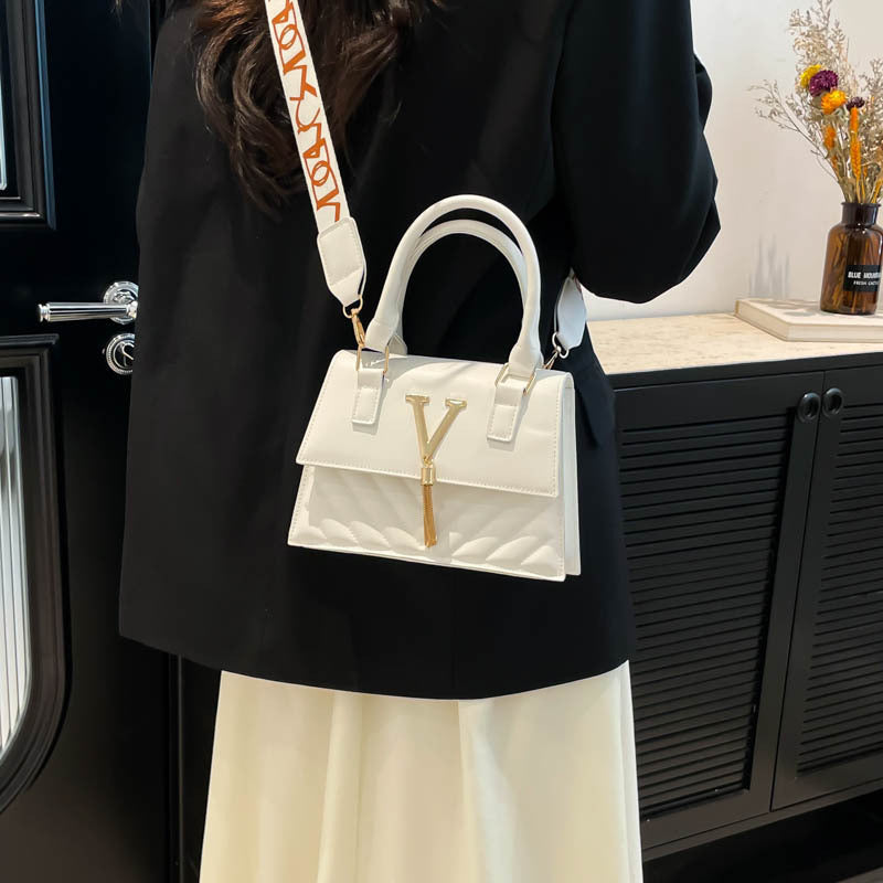 Women's Tassel Crossbody Bag - Structured PU Leather Shoulder Bag with Phone Pocket