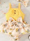 Sunny Days Bee Print Ruffle-Trim One-Piece Bodysuit Dress — product view 1