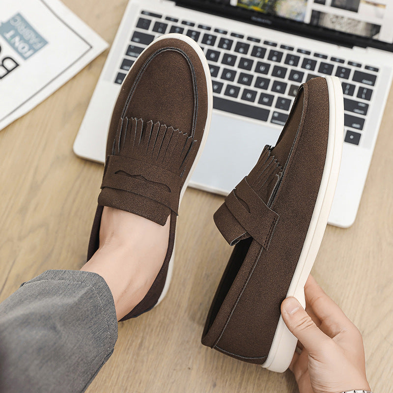 Men's Premium Matte Suede Loafers - Slip-On Casual Dress Shoes