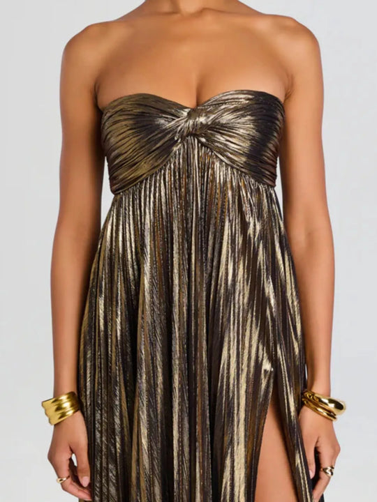 Another view: Split Sweetheart Neck Tube Maxi Dress