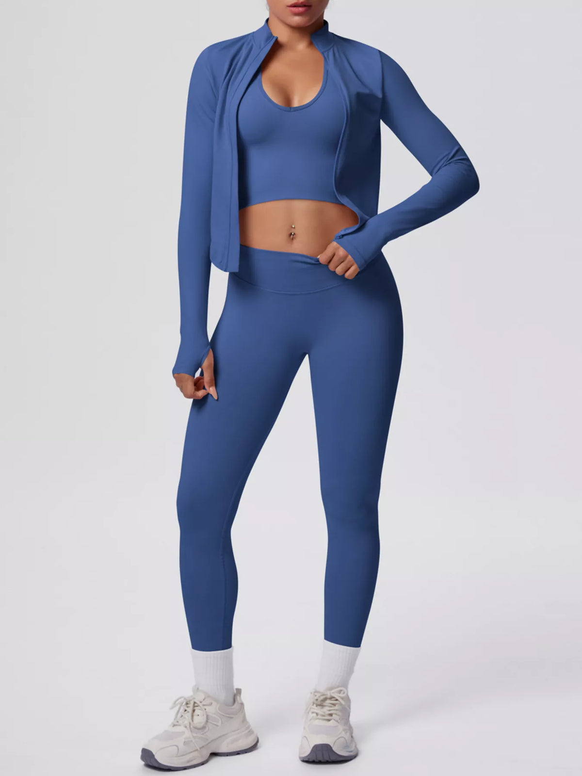 Tank, Zip Jacket & Leggings 3-Piece Active Set