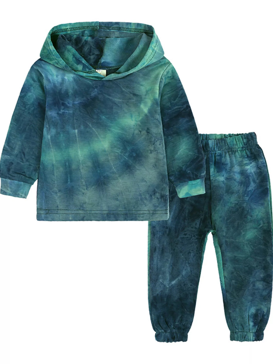 Tie-Dye Cotton-Blend Hoodie & Pants Set