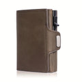 Premium Vintage Men's Leather Card Holder Wallet - RFID Blocking Slim Minimalist Design