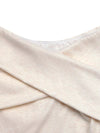 Apricot off-shoulder long-sleeve crop top for women