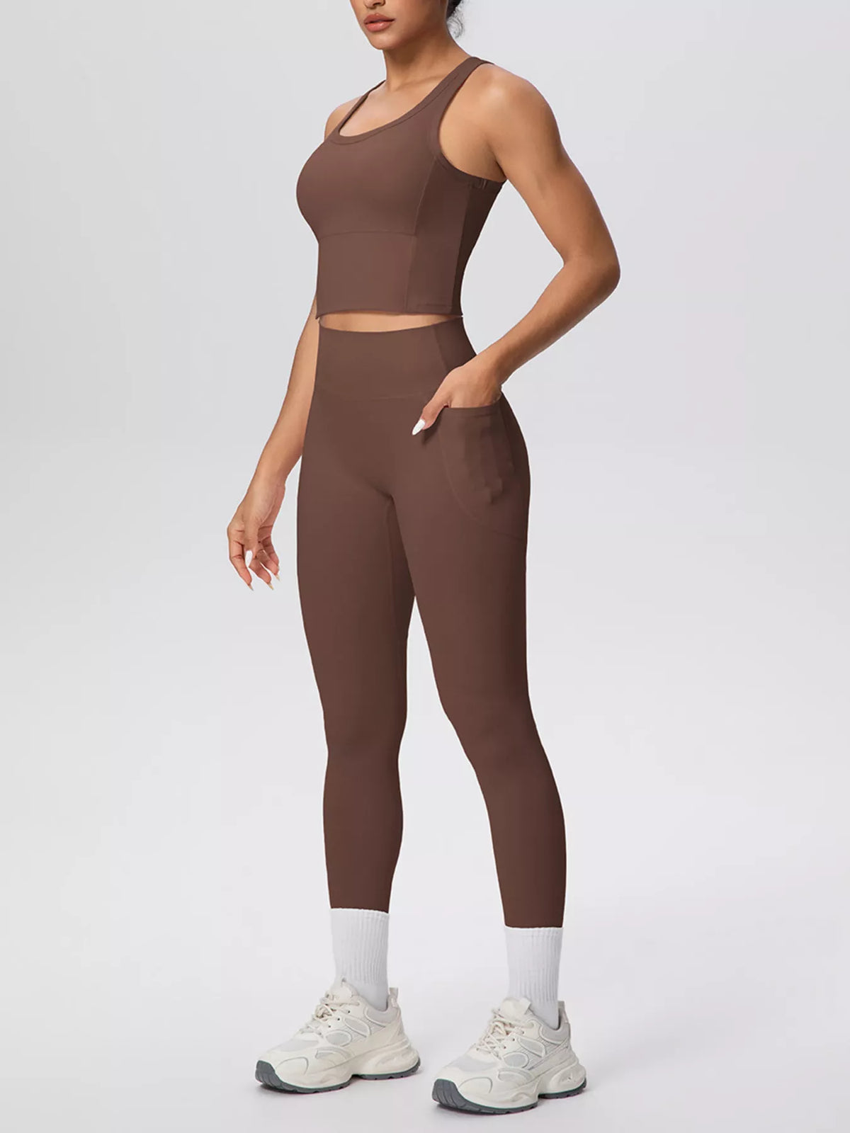 Scoop-Neck Tank & High-Waisted Leggings Set
