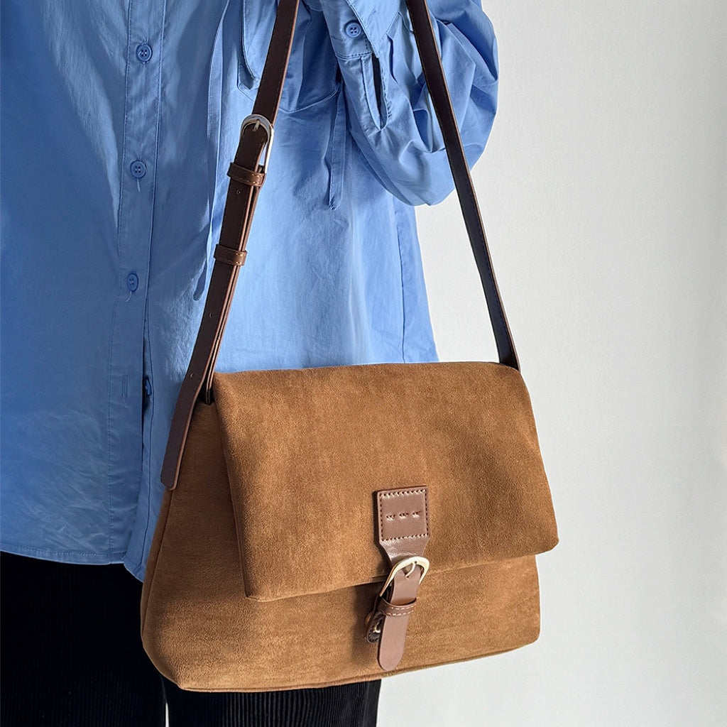 Women's Retro Matte Shoulder Bag – Minimalist PU Leather Crossbody Handbag