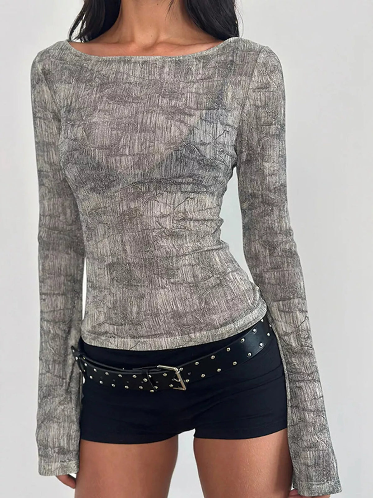 Women's Printed Slim-Fit Long-Sleeve Top — photo 6