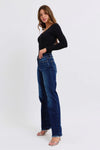 Judy Blue Harper Raw-Hem Straight-Leg Jeans — product view 6