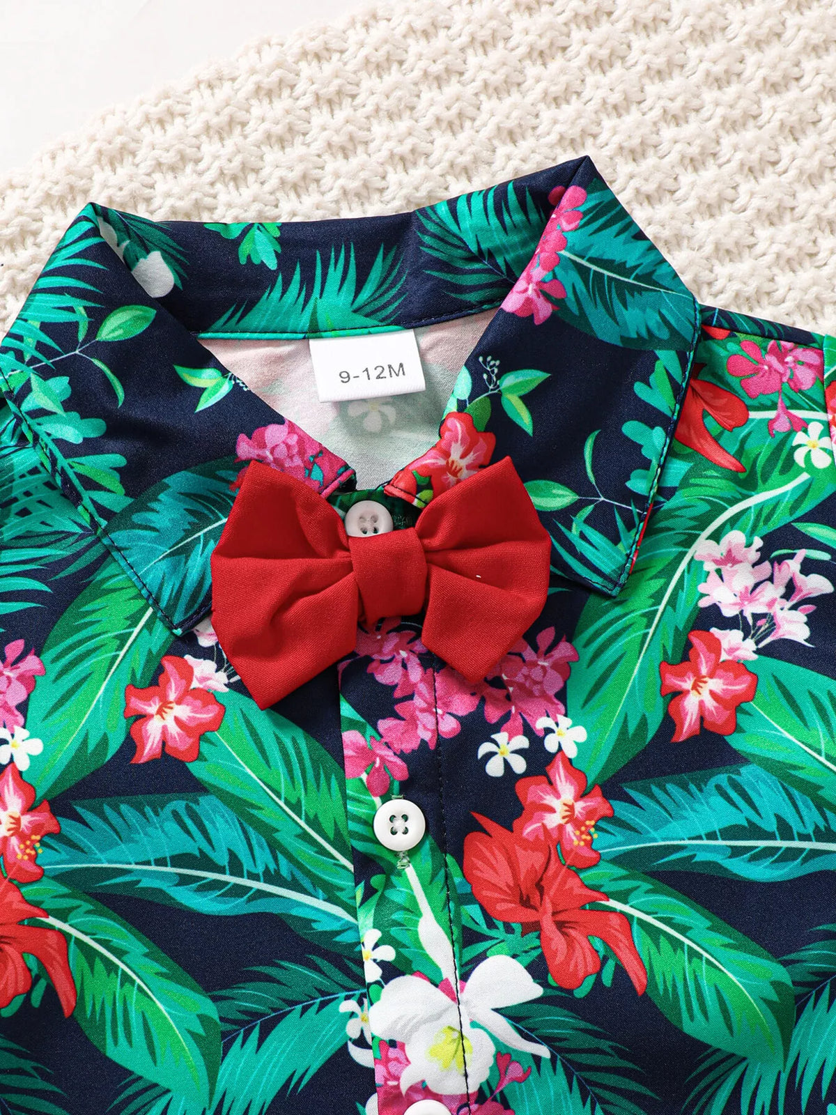 Tropical Bow Shirt & Shorts Set