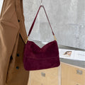 Fragrant Consort Women's Genuine Leather Crossbody Shoulder Bag – Velvet Patchwork Streetwear Handbag
