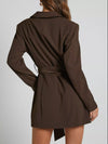 Lapel-collar tie-waist blazer — alternate product view 16