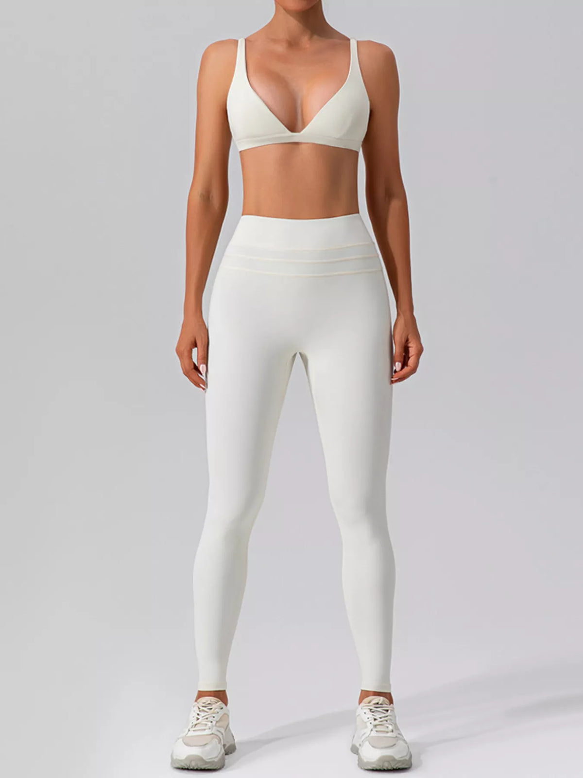 Seamless V-Neck Tank & High-Waisted Pants Set