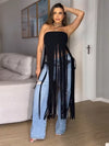 Women's statement fringe tube top