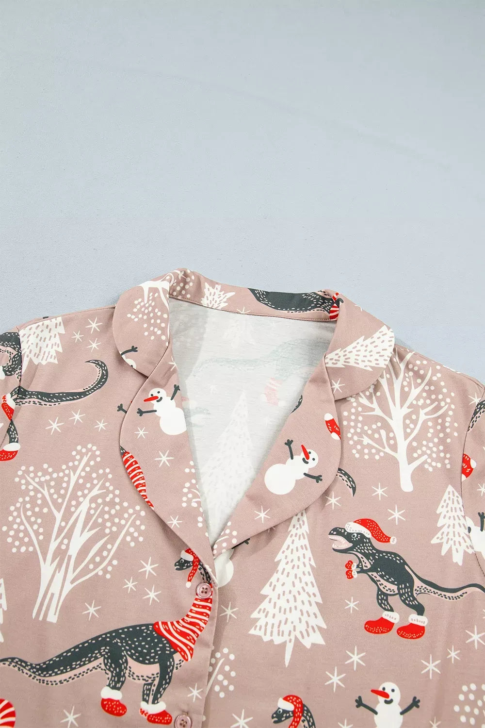 Women's Abstract-Print Button-Up Two-Piece Lounge Set — photo 5