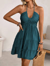 Smocked halter-neck tiered dress — alternate product view 22