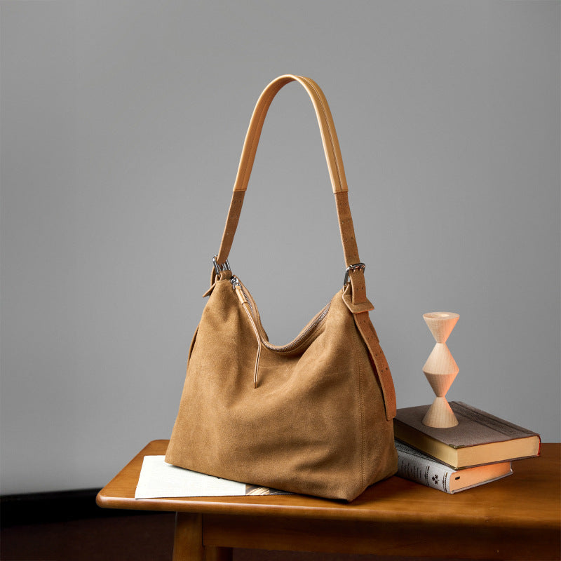 Women's Genuine Leather Underarm Tote Bag – Retro Dumpling Style Shoulder Bag | Sarah Express
