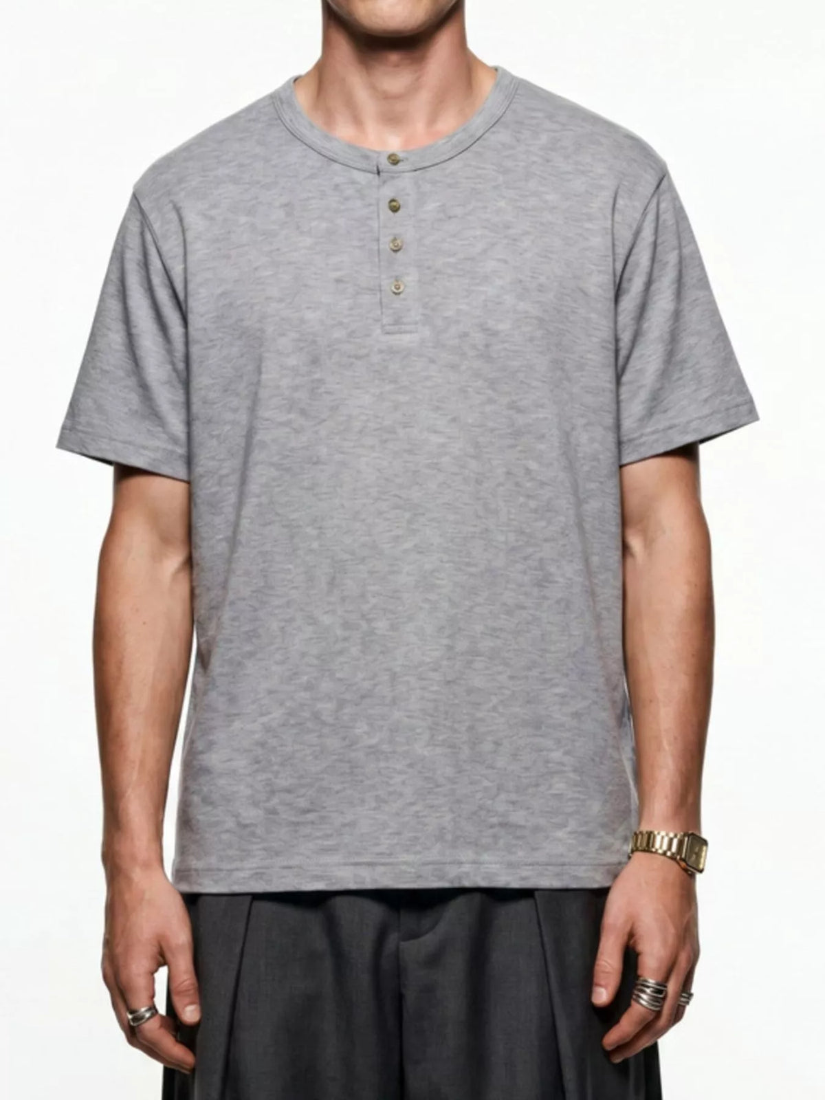 Men’s Short-Sleeve Cotton-Blend Henley