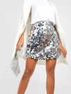 Oversized-sequin party mini skirt