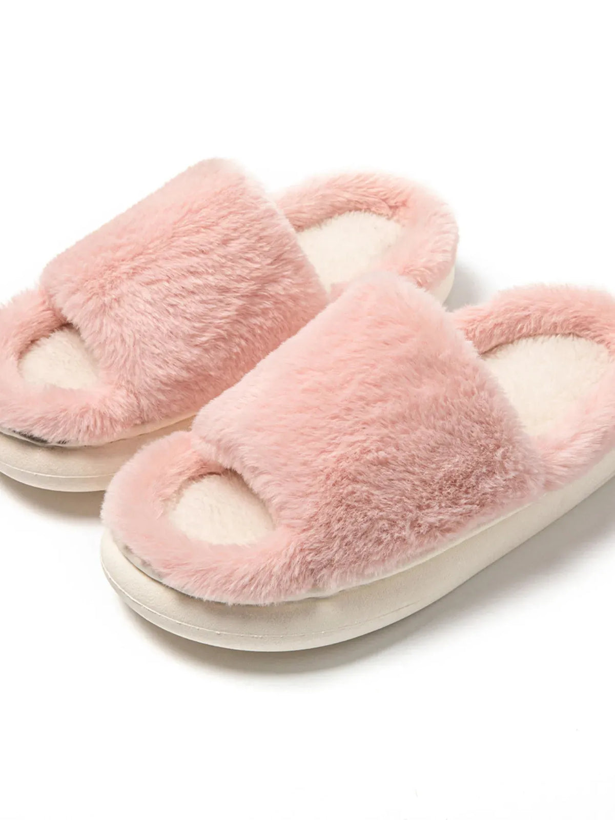 Fluffy Open-Toe Comfort Slippers — photo 5