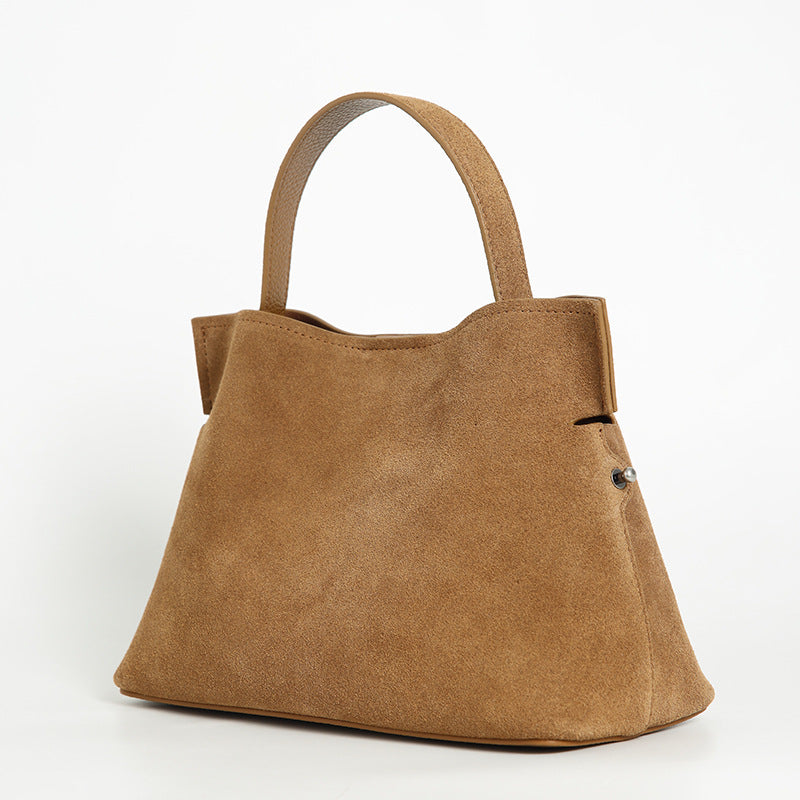 Women's Suede Velvet Crossbody Bag – Niche Design Double Strap Shoulder Bag