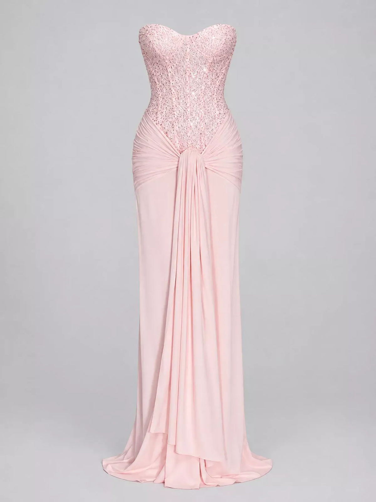 Women's Strapless Sequin Corset Maxi Dress — photo 34