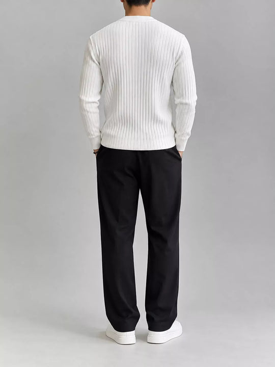 Another view: Men's Slim-Fit Ribbed Knit Top with Button Detail