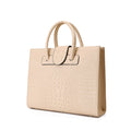 Women's Large Capacity Genuine Leather Tote Bag – Crocodile Pattern Business Shoulder Bag