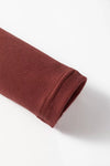 Burgundy ruched square-neck ribbed long-sleeve top, alternate view 8