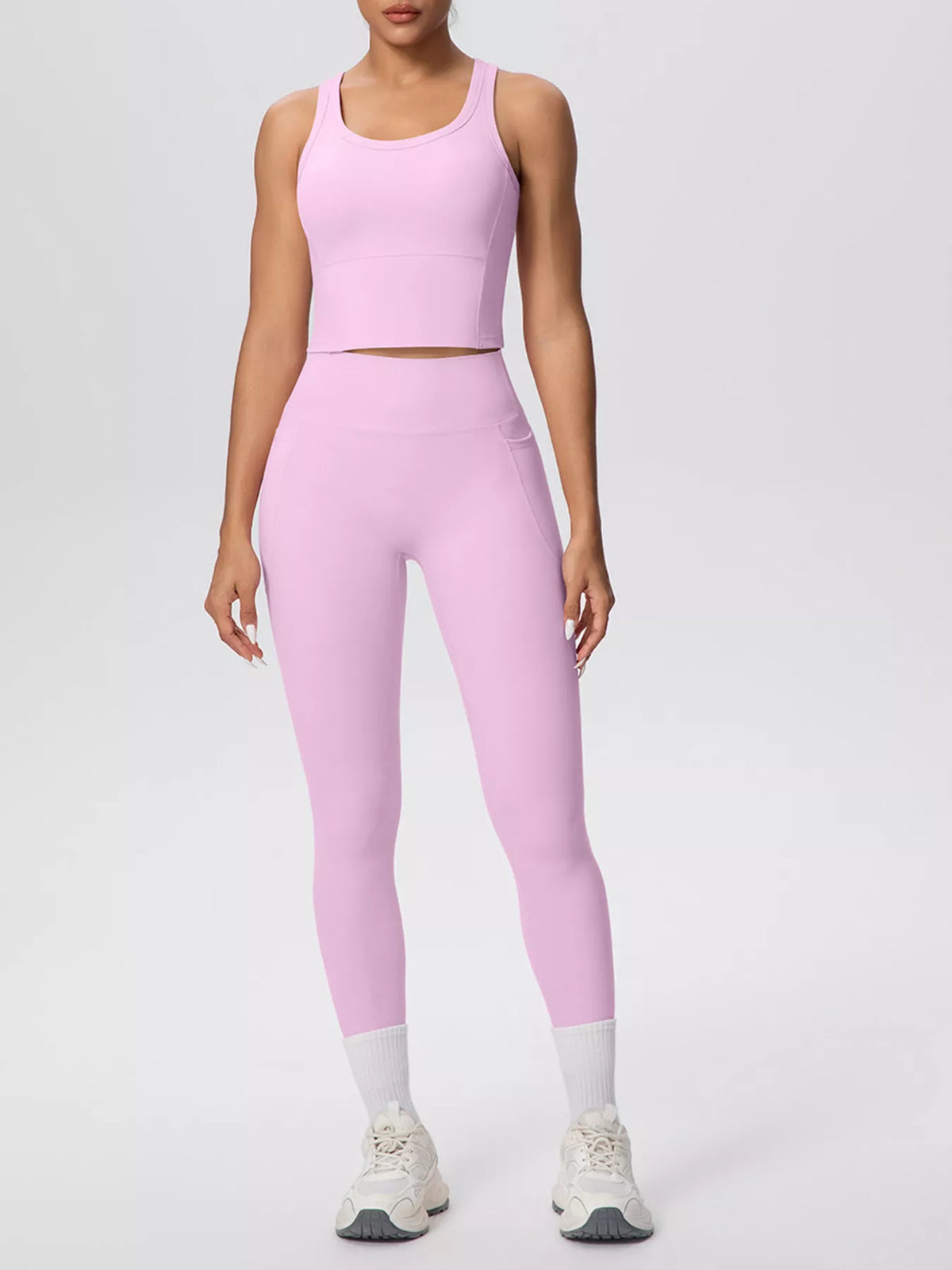 Scoop-Neck Tank & High-Waisted Leggings Set